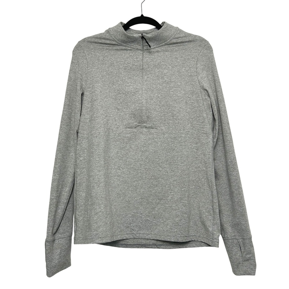 Prana Gray‎ Quarter Zip Long Sleeve Top Women's L Athlesuire hiking outdoors